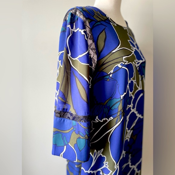 Apt. 9 | 3/4 Sleeve Shift Dress | Royal Blue & Green | Small - Picture 2 of 4